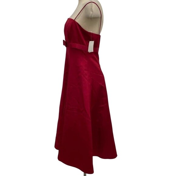 David's Bridal 8585 Red Satin Dress Empire Straps Size 10 NWT RT10301 $110 - Picture 2 of 10